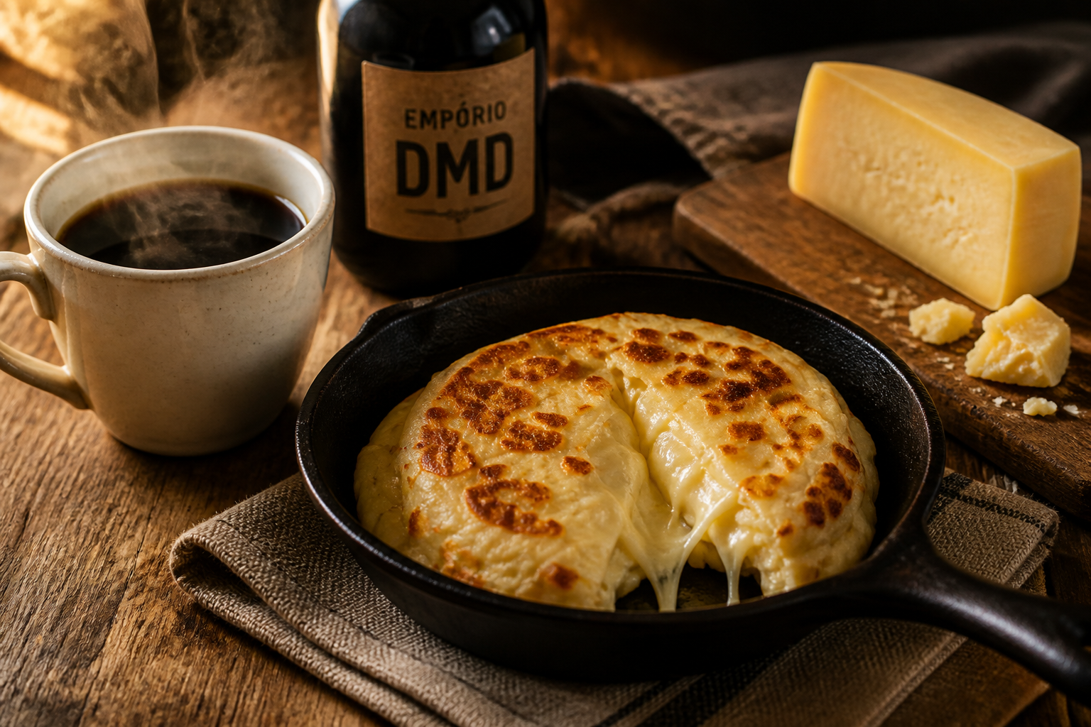 Casadinha DMD — café coado com pão de frigideira e queijo artesanal