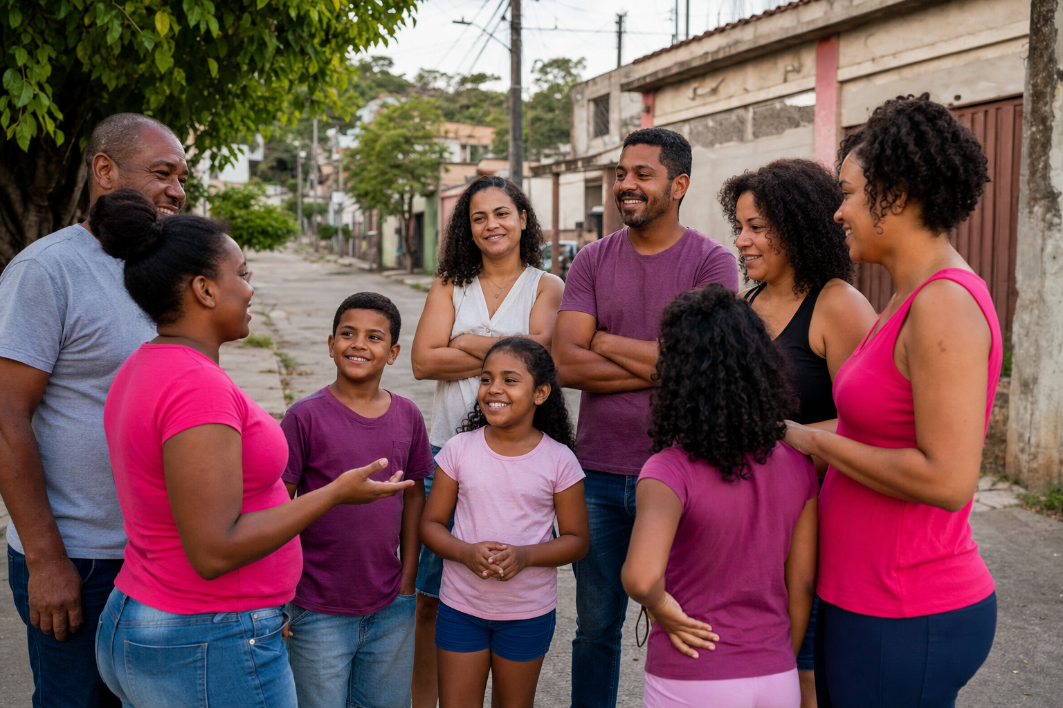Moradores participando de projetos e decisões comunitárias no Bairro Cabral